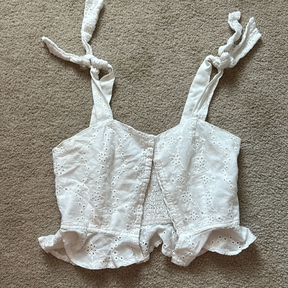 White eyelet blouse